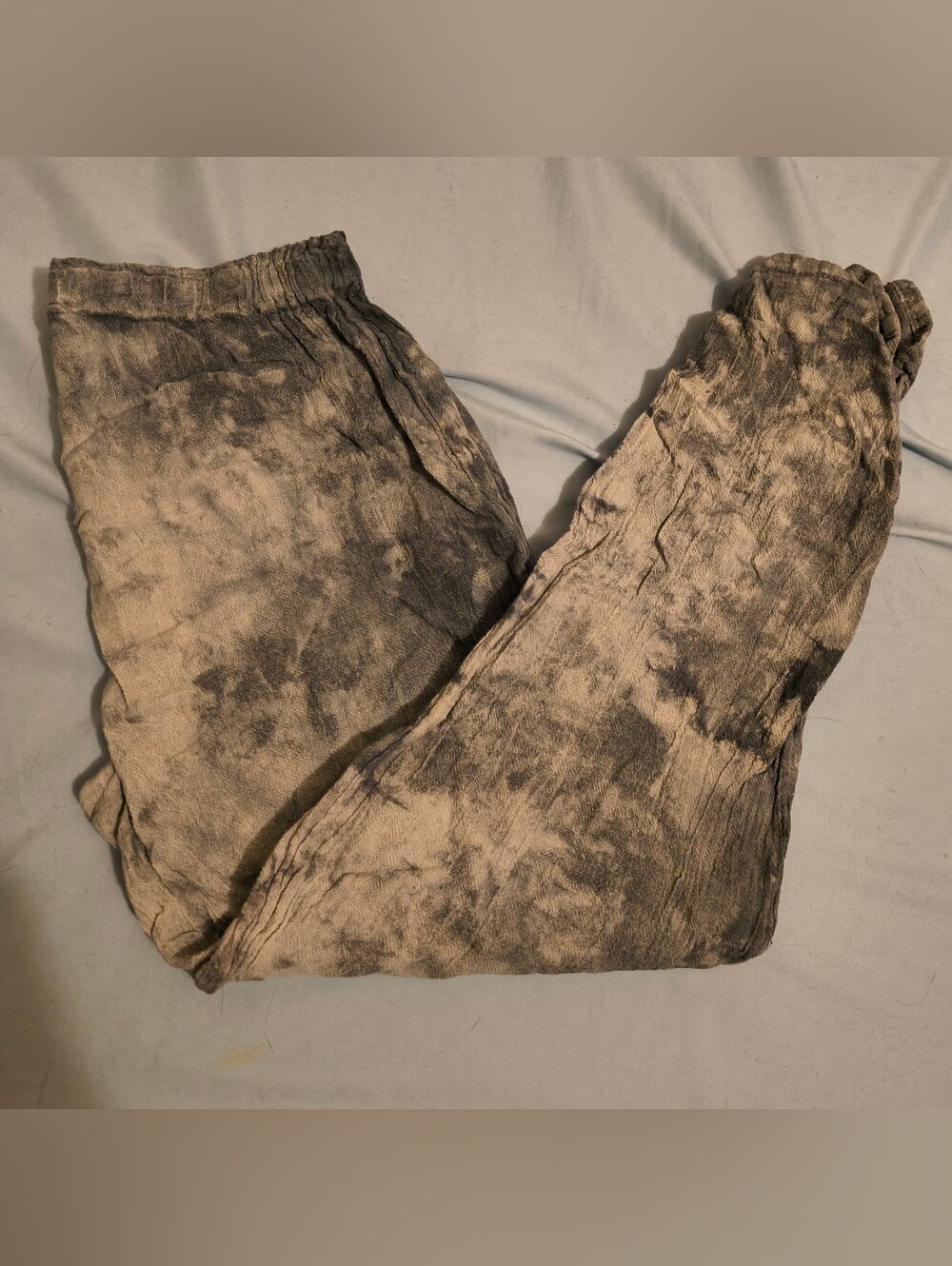 Oh My Gauze! Black And Gray Tie-Dye Pants